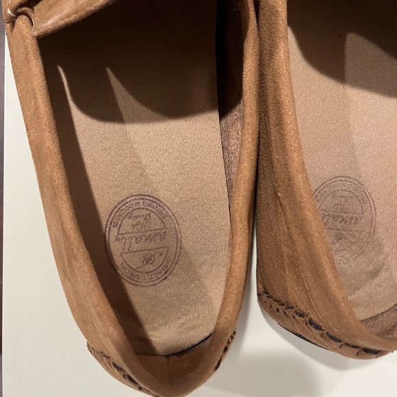 Loafers - Light Brown Suede with Silver Buckle - Picture 2 of 6